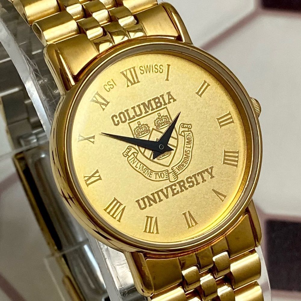 Vintage CSI Swiss Quartz Columbia University Gold-Plated Unisex Dress Watch